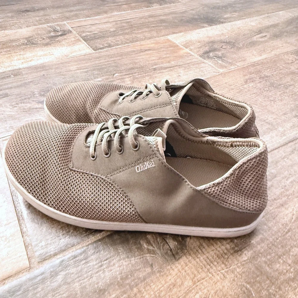 OluKai Men's Nohea Moku No Tie Boat Shoes, Brown, 9.5